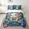 thumbnail image 2 of Erosebridal Cute Axolotl Comforter Set Twin 7 Pcs Botanical Floral Flowers Print Butterfly Tropical Leaves Bedding Set Nature Marine Animal Bed in a Bag with Comforter,Sheets, 2 of 5