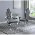 thumbnail image 2 of Fauteuils Capitonnés en Velours Gris Foncé et Acier Inoxydable Argenté (Lot de 2), 2 of 2