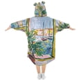 thumbnail image 2 of FORMRS Wearable Blanket Hoodie with Sleeves for Kids Cozy Flannel Sweatshirt, Yellow Window, 2 of 7