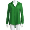 thumbnail image 6 of Goodtrade8 Winter Tops for Women Solid Color Button Green V-Neck Casual Long Sleeve Winter Shirts for Women, 6 of 6