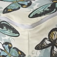 thumbnail image 4 of Butterfly Rectangle Pouf, Romantic Design Illustration with Bicolor Insects on Floral Silhouettes, Foot Stool for Living Room Office Ottoman with Cover, 25", Eggshell Multicolor, by Ambesonne, 4 of 4