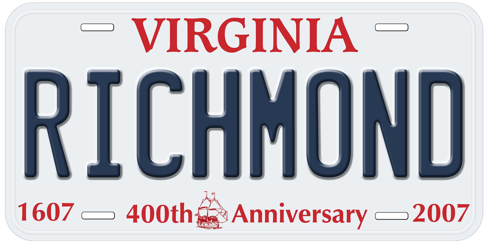 Richmond Capital Of Virginia Flat Novelty Car License Plate