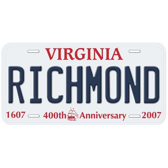 Richmond Capital Of Virginia Flat Novelty Car License Plate