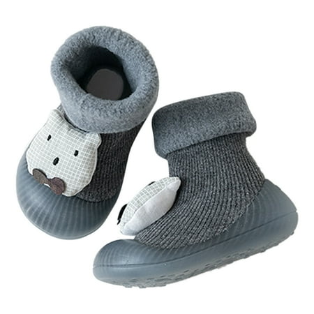 

JDEFEG Shoe for Baby Girl Winter Baby Fleece Floor Socks Shoes Baby Indoor Non Slip Soft Bottom Toddler Shoes Warm Socks Shoes Sparkly Shoes for Toddler Girls Grey 26