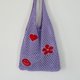 thumbnail image 2 of Bolso de hombro de gran capacidad de punto Bolsos de flores huecas de malla (púrpura), 2 of 5