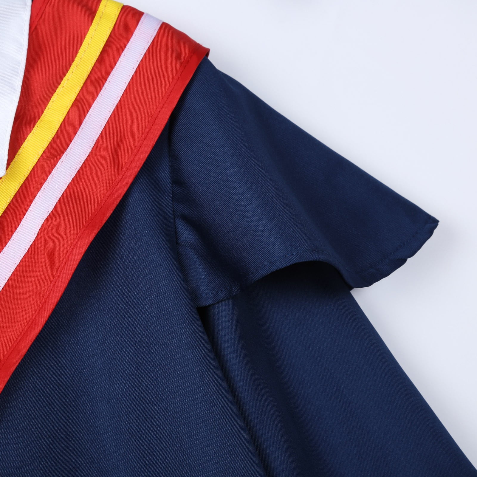 VNKIDY Girls Kids Collar Graduation Gown Dress With Star Decorations Matching Graduation Cap Set For Preschool Kindergarten Graduation Ceremonies School Events