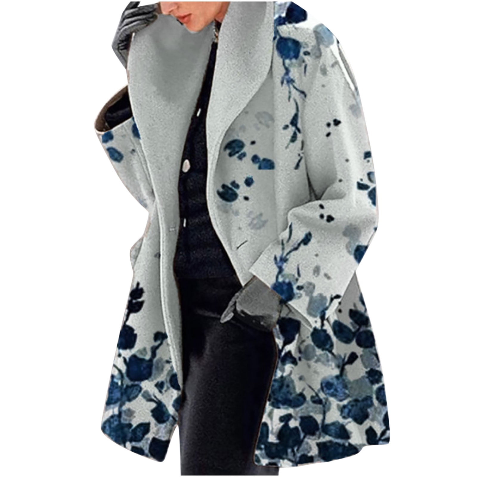 YFPWM Winter Coats for Women North Face Fleece Hooded Santa Claus Print