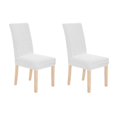 thumbnail image 1 of Deconovo - Funda de silla de comedor de punto jacquard, elástica, lavable y extraíble, de licra, para banquetes, juego de 2, color blanco, 1 of 6