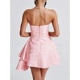 thumbnail image 6 of Embroidery Satin Homecoming Dress with Modest Strapless Mini Dresses A Line Short Prom Dress Party Gown Pink XL, 6 of 7