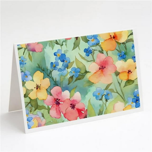 Alaska Forget-me-nots in Watercolor Greeting Cards and Envelopes Pack of 8 7 in x 5 in