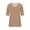 Khaki A, variant on SROBPTY Womens T-Shirts Solid V Neck Half Sleeve Loose Breathable Summer Tops for Casual Wear