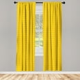 thumbnail image 5 of Ambesonne Yellow Window Curtains, Lines and Swirling Motifs, Each 28" W x 95" L, Yellow, 5 of 5