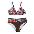 thumbnail image 4 of Traje de baño HUOGUO Sexy con estampado de hojas divididas para mujer, 4 of 4