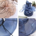 thumbnail image 3 of Meoldis Elegant Floral Derby Hat for Women – Light Blue Bonnet with Organza Accents, Tea Party & Easter Sunday Church Hat, Lolita Palace-Style Headpiece, 3 of 5
