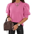 thumbnail image 1 of Jersey Goranbon Puff de manga corta para mujer, color rosa brillante, 1 of 6