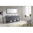 thumbnail image 4 of Caroline Estate 72" Double Bath Vanity in Gray with White Marble Top and Square Sinks with Matching Mirror, 4 of 6