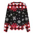 thumbnail image 6 of Christmas Top for Women Reindeer Graphic Print Long Sleeve V Neck Pullover Sweatshirt with Pocket Red XL, 6 of 6