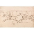 thumbnail image 2 of James Seymour 18x13 Gold Ornate Wood Frame and Double Matted Museum Art Print Titled - Two Horses Racing, Jockeys Up Railings in the Background, 2 of 4