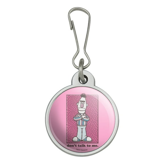 Sesame Street Bert Don't Talk to Me Jacket Handbag Purse Luggage Backpack Zipper Pull Charm