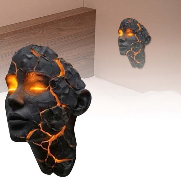 WXLCISI Sci-Fi Soul Fracture Wall Lamp - Glowing Lava Crack Design with No Wiring Needed for Dark Decor Lovers