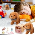 thumbnail image 2 of E Teddy Dog Plush Toy Walking Wagging Tail Simulation Electric Puppy Family Cage Set Baby Development Interactive Companion For Kids, 2 of 3