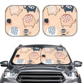 thumbnail image 2 of Fotbe Cute Ink Drawn Elephants Juego de 2 Piezas de Parasoles para Parabrisas | Bloqueador Solar para Auto | Accesorios Plegables para Protección Solar Interior-Medium, 2 of 6
