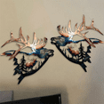 thumbnail image 6 of Vruelia 2 Pack Rustic Metal Wall Art Decor Cabin Hunting Decor Deer Hanging Hobbyists Wildlife Pictures in Western iron, 6 of 6