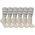 thumbnail image 1 of 6 Pairs AmPm Womens Cotton Slouch Chunky Socks, Womens Knee High Boot Socks, 1 of 5