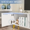 thumbnail image 3 of Modern TV Stand for 55/60/65 Inch TV, Entertainment Center with Storage Cabinet and Open Shelves, Media Console Table for Living Room, Bedroom, White & Gold, 3 of 9