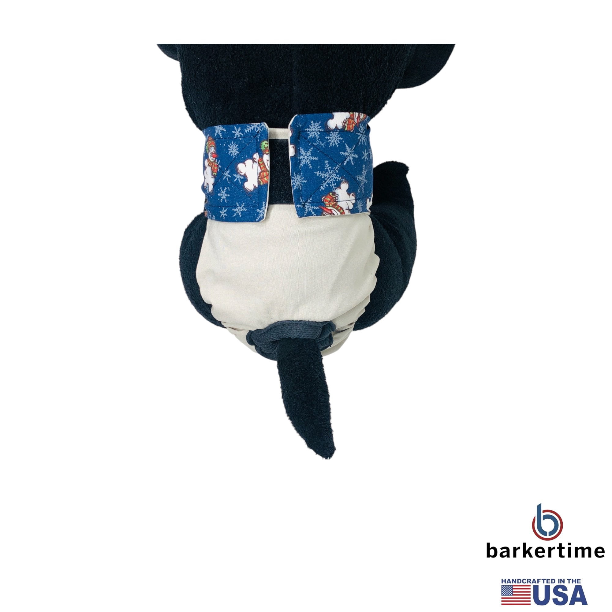Barkertime Snowman Winter Wonderland on Frosty Cream Dog Diaper