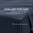 thumbnail image 4 of 28-INCH EXTRA DEEP POCKETS - 6 PC Short King Giza Sheet Set - (Extra Pillowcases, Fitted & Flat) 800-Thread-Count 100% Giza Cotton- 800TC Cotton- Navy Blue, 4 of 7