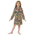 thumbnail image 6 of FORMRS Niños Bathrobe Unisex Hooded Robe Soft Plush Pajamas Sleepwear, Size 4-6T, Vibrant Flowers, 6 of 7