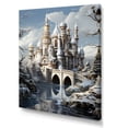 thumbnail image 2 of Designart "Frosty Castle Retreat Winter Landscape I" Landscapes Canvas Wall Art - Traditional Grey Winter Landscape Entryway Wall Art Print, 2 of 6