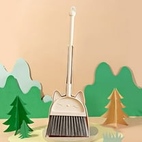 Under$1! Danhjin Brooms Lightweight with Dustpan Indoor for Sweeping Hard Floors & Carpets, Soft for Pet Hair, Household Brooms with Long Handle for Kitchen, Garage, Porch Non-Scratch & Easy Storage