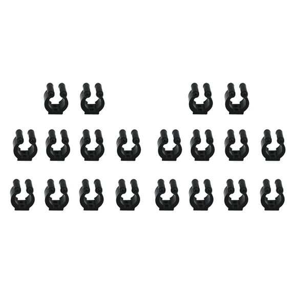 20 Pcs Fishing Pole Rod Storage Clip/ Billiards Snooker Cue Locating Clip Holders/ Fishing Rod Storage Rack,20 x Clips (not include the screws),black