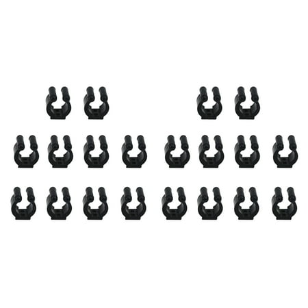 20 Pcs Fishing Pole Rod Storage Clip/ Billiards Snooker Cue Locating Clip Holders/ Fishing Rod Storage Rack 20 x Clips (not include the screws) black