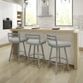 thumbnail image 6 of Amisco Derek 26 In. Swivel Counter Stool - Light Grey Polyurethane / Metallic Grey Metal, 6 of 9