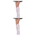 thumbnail image 4 of Sonducket Calcetines a rayas hasta el muslo por encima de la rodilla, calcetería cálida, juegos deportivos, calentadores de piernas, Día de San 2piezas Blanco Sonducket CBP379966, 4 of 5