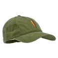 thumbnail image 5 of Red Orange Pepper Embroidered Washed Solid Pigment Dyed Cotton Twill Brass Buckle Cap - Olive OSFM, 5 of 5
