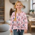 thumbnail image 4 of DISNIMO Girls Shirt for 5-12 Years Butterfly Flower Print Long Sleeve Pullover Tops Casual Crewneck Blouse T-Shirt Soft Tie Front Shirts, 4 of 8