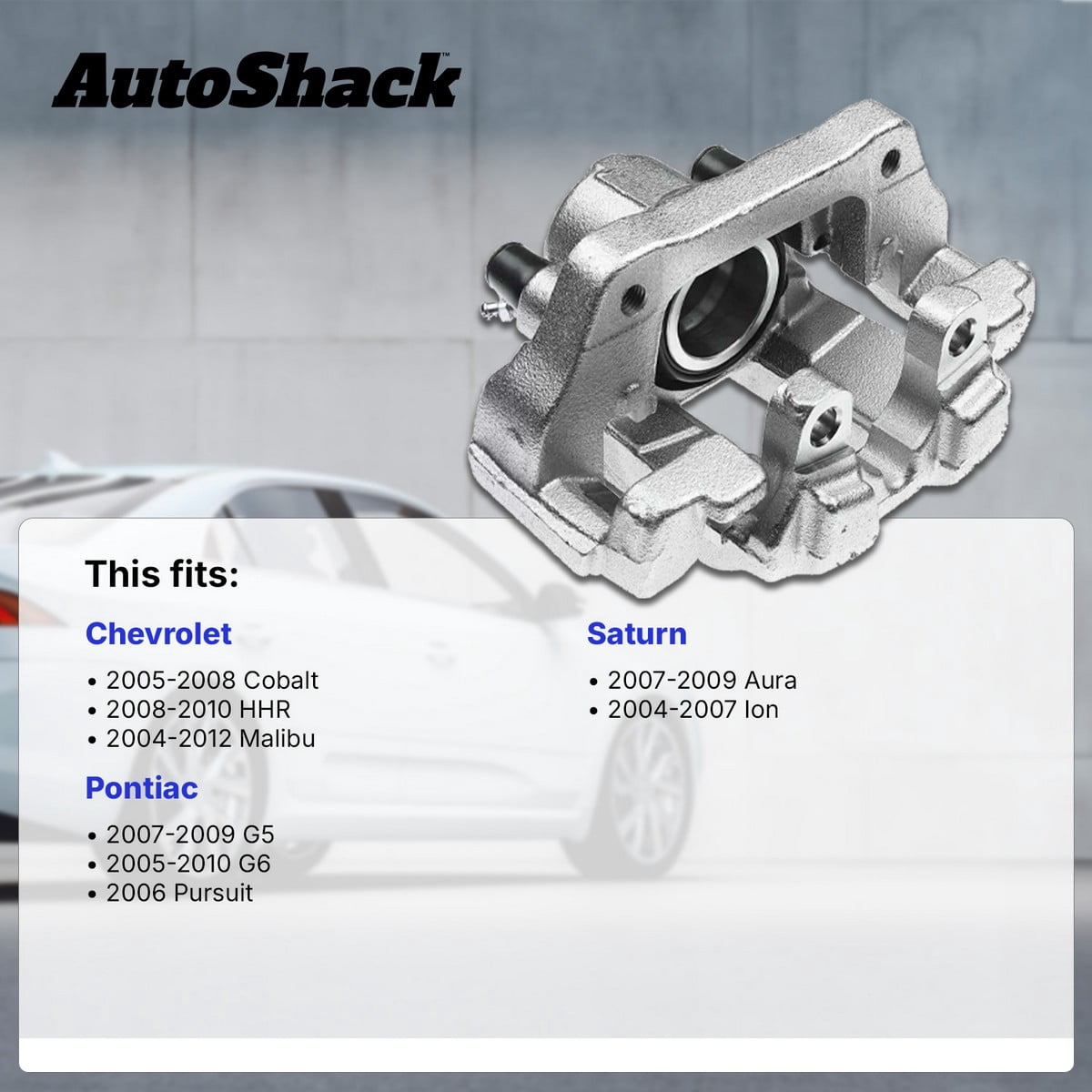 AutoShack Rear Brake Calipers for Chevrolet & Pontiac, Malibu 2004-2012 G6 2005-2010 Cobalt 2005-2008 HHR 2008-2010, FWD L4 2.0L 2.2L 2.4L V6 3.5L 3.6L 3.9L, Left and Right, Pair