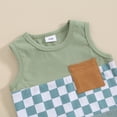 thumbnail image 5 of Bagilaanoe 2pcs Toddler Baby Boy Shorts Set Plaid Sleeveless Tank Tops + Shorts 6M 12M 18M 24M 3T Kids Casual Summer Clothes, 5 of 7
