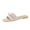 Beige, variant on Bow Knot Slide Sandals for Women Square Toe Slip On Dual Strap Linen & Leather Flat Slippers Non Slip Comfortable Beach Casual Daily Sandals