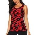 thumbnail image 1 of Fotbe Playing Cards Blusas Sin Mangas para Mujer – Estilo Casual, Corte Suelto, Slim-Fit, Cuello Redondo Deportivo, Tops de Verano para Gimnasio y Yoga-Large, 1 of 7