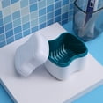 Everpert Denture Box Bathroom Travel Denture Cup False Tooth Cleaning