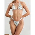 thumbnail image 2 of Bslissey Women's Sexy Bikini Sets Flower Print Sleeveless Halterneck Bra + Low Waist Tie Up Briefs 2Pcs Bathing Suit Ladies Fashion Casual Summer Swimsuits for Beach Wear, 2 of 7
