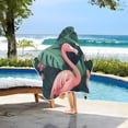 thumbnail image 3 of Yayeee Kids Hooded Towels Toddler Soft Absorbent Beach Bathing Wrap 50" x 23.5", Flamingo Leaves Pattern, 3 of 5