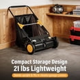 thumbnail image 4 of Heavy-Duty Push Lawn Sweeper, 21 in Leaf & Grass Collector with Sturdy Rubber Wheels and Steel Frame, 3.53 Cu.Ft. Mesh Hopper Bag, 2 Spinning Brushes, 4 of 9
