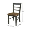 thumbnail image 5 of Set of 2 Solid Wood Madrid Ladderback Chairs in Hickory/Washed Coal, 5 of 11
