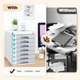 thumbnail image 4 of ChicHomey 7-Drawer Aluminum File Storage Box,Aluminum Alloy File Cabinet with Lock,Compact Design,Grey & Silver, 4 of 9
